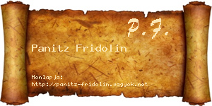 Panitz Fridolin névjegykártya
